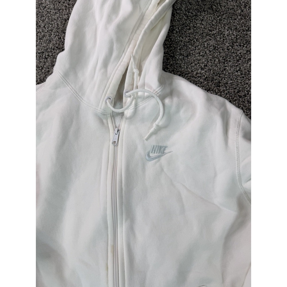 Vintage Y2K Nike Full Zip Hoodie Women's Size Medium White - Picture 3 of 10